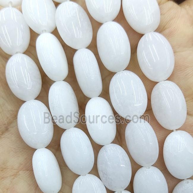 White Jade Oval Beads