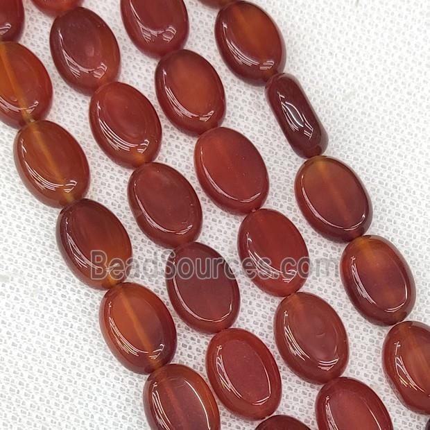 Natural Red Carnelian Agate Beads Oval Dye