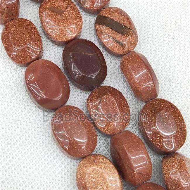 Golden Sandstone Oval Beads