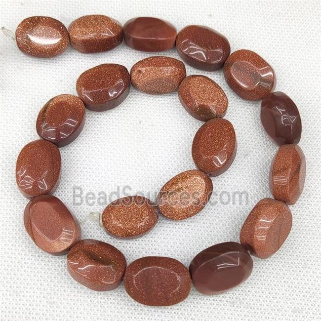 Golden Sandstone Oval Beads