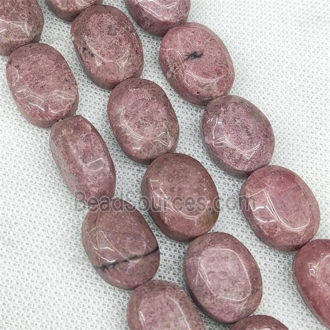 Natural Chinese Rhodonite Oval Beads Red