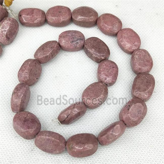 Natural Chinese Rhodonite Oval Beads Red