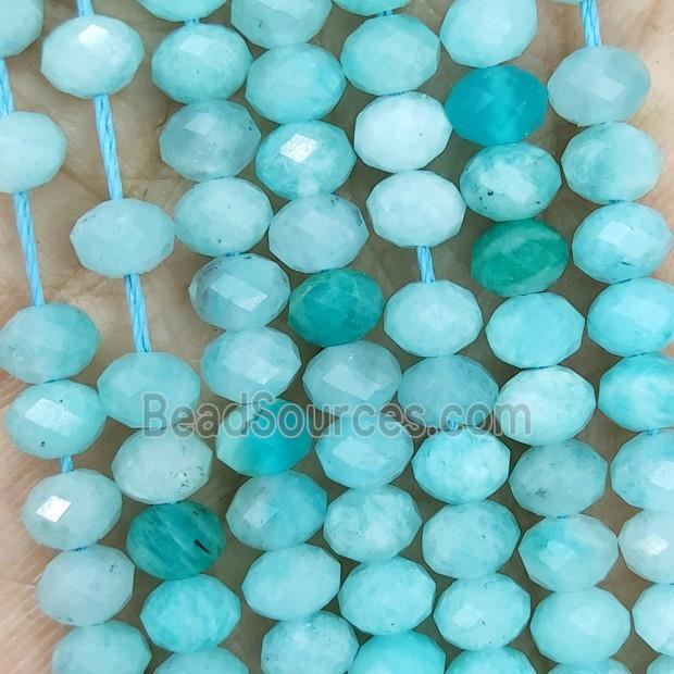 Natural Green Amazonite Beads Faceted Rondelle