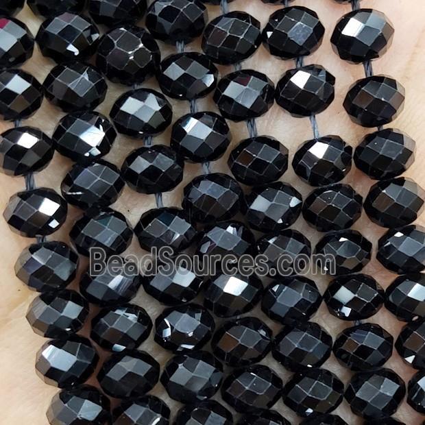 Natural Black Spinel Beads Faceted Rondelle