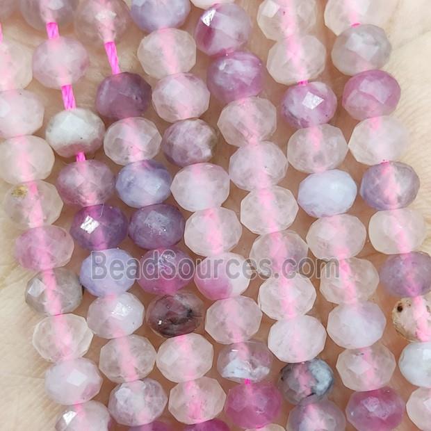 Natural Pink Tourmaline Beads Faceted Rondelle