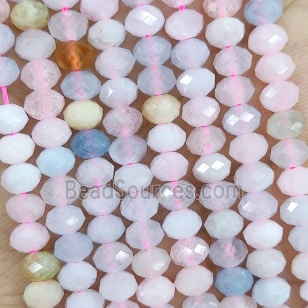 Natural Pink Morganite Beads Faceted Rondelle