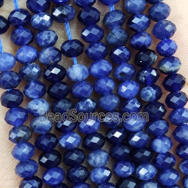 Natural Blue Sodalite Beads Faceted Rondelle