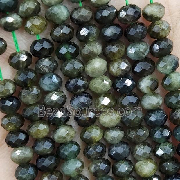 Natural Green Tourmaline Beads Faceted Rondelle