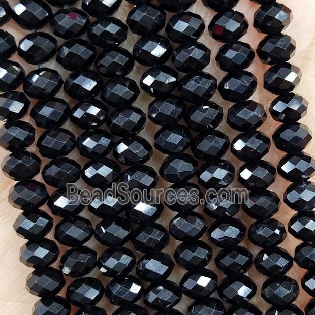 Natural Black Tourmaline Beads Faceted Rondelle