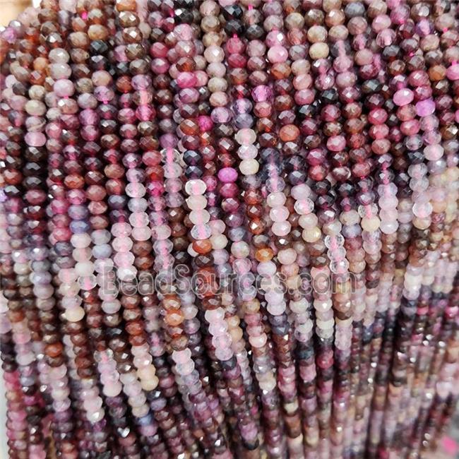 Natural Corundum Beads Multicolor Faceted Rondelle