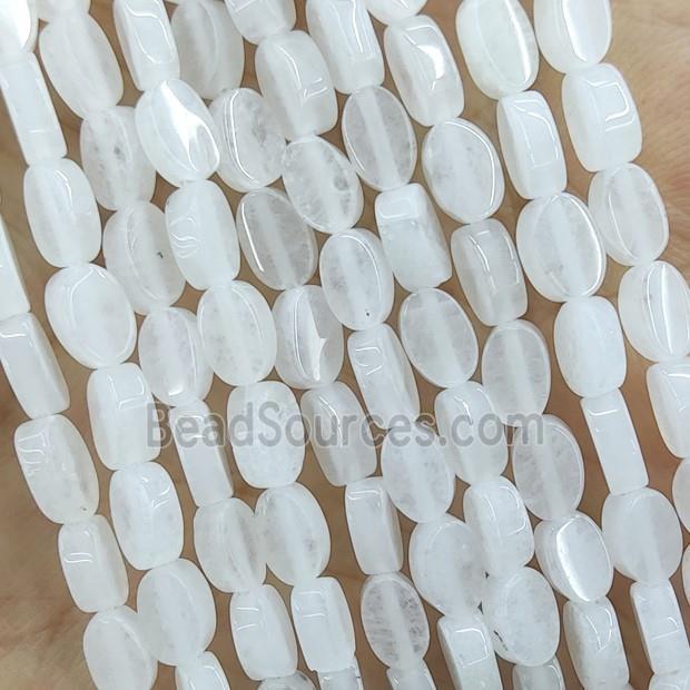 White Crystal Quartz Oval Beads