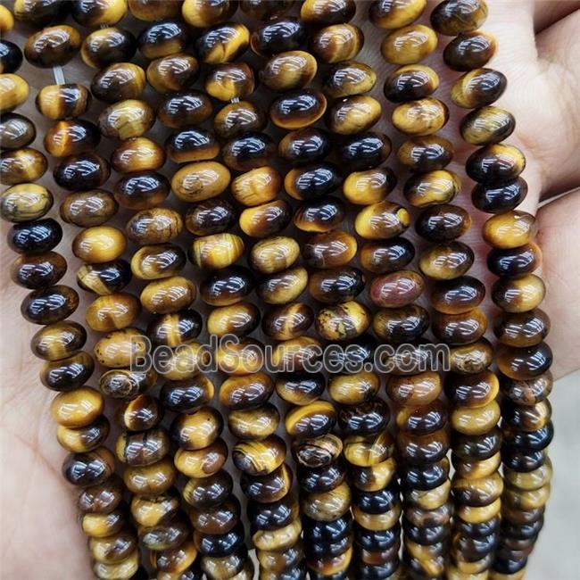 Natural Tiger Eye Stone Beads Smooth Rondelle