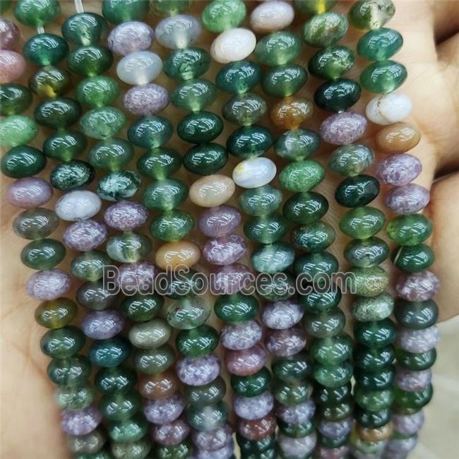 Natural Indian Agate Beads Multicolor Smooth Rondelle