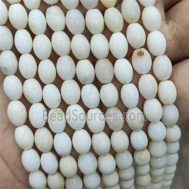 White Ivory Jasper Rice Beads