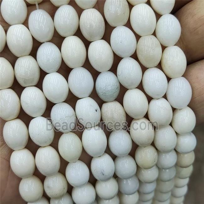 White Ivory Jasper Rice Beads