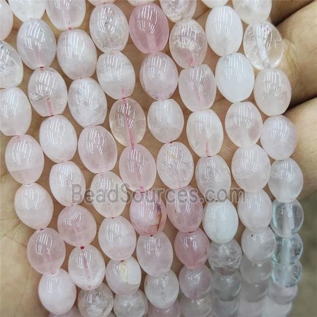 Natural Rose Quartz Rice Beads Pink Barrel