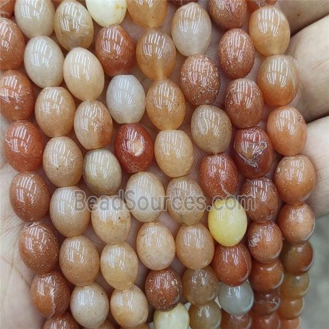 Red Aventurine Rice Beads Barrel