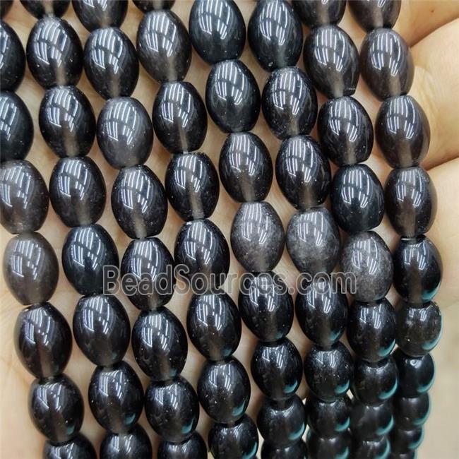 Synthetic Quartz Rice Beads Smoky