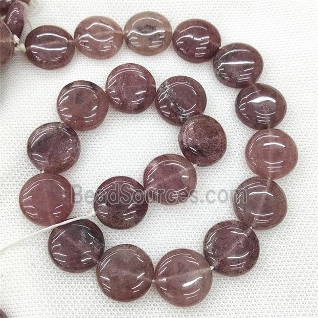 Natural Strawberry Quartz Beads Pink Circle