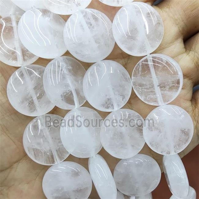 Natural Clear Quartz Circle Beads