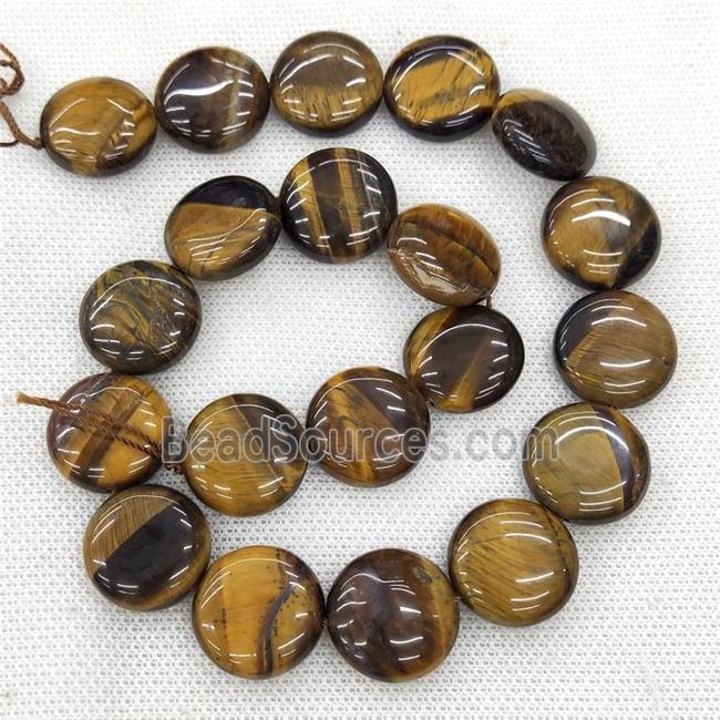 Natural Tiger Eye Stone Beads Button Circle