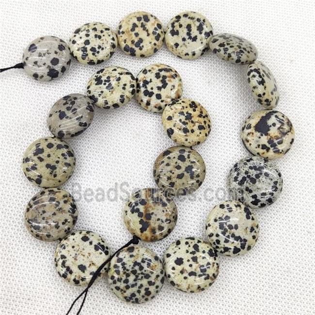 Natural Black Dalmatian Jasper Circel Beads