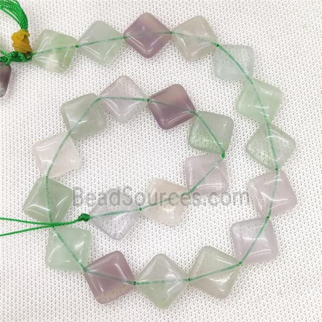 Natural Fluorite Beads Green Square Corner-Drilled