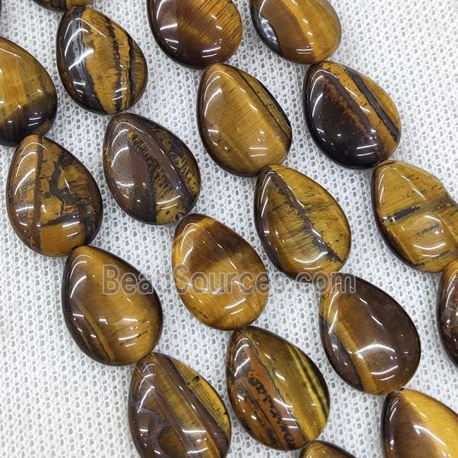 Natural Tiger Eye Stone Teardrop Beads