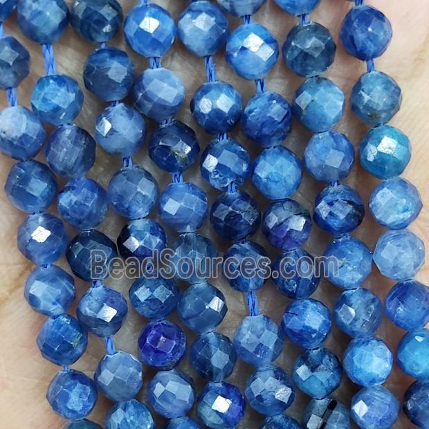 Natural Kyanite Beads Blue Faceted Round