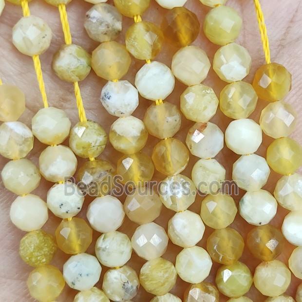 Natural Yellow Opal Beads Faceted Round