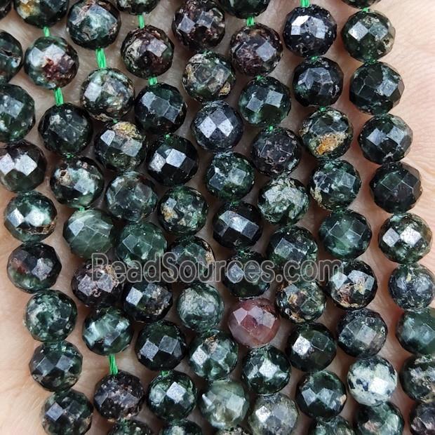 Natural Green Charoite Beads Faceted Round