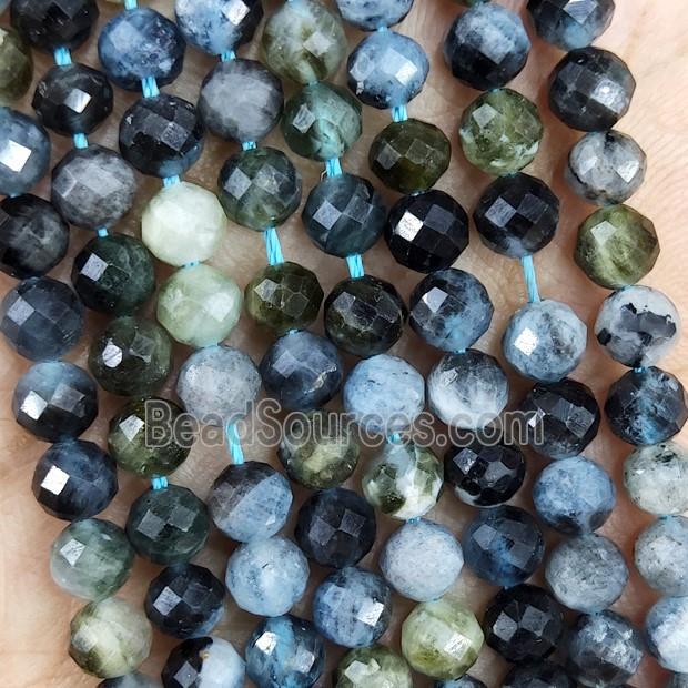 Natural Aquamarine Beads Multicolor Faceted Round