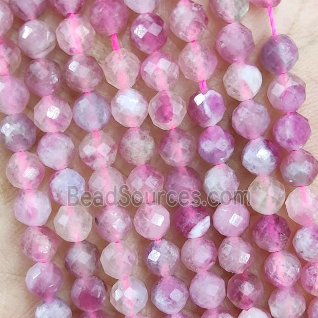 Natural Pink Tourmaline Beads A-Grade Faceted Round