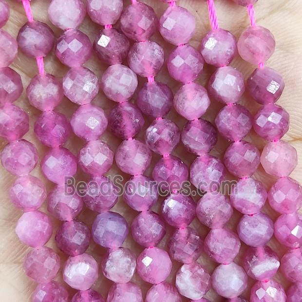 Natural Pink Tourmaline Beads AA-Grade Faceted Round