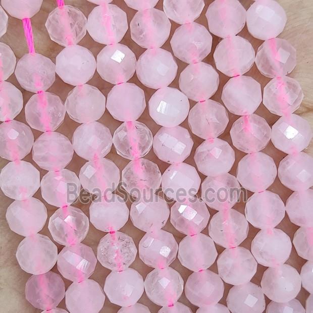 Pink Rose Quartz Beads Faceted Round