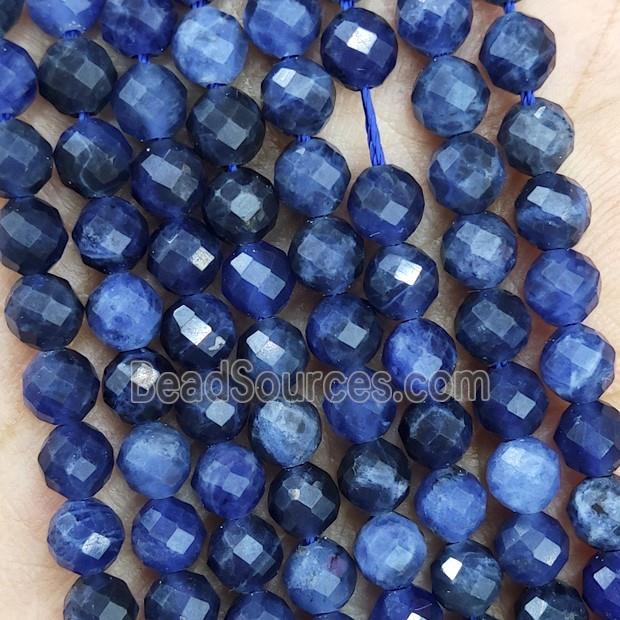 Natural Blue Sodalite Beads A-Grade Faceted Round