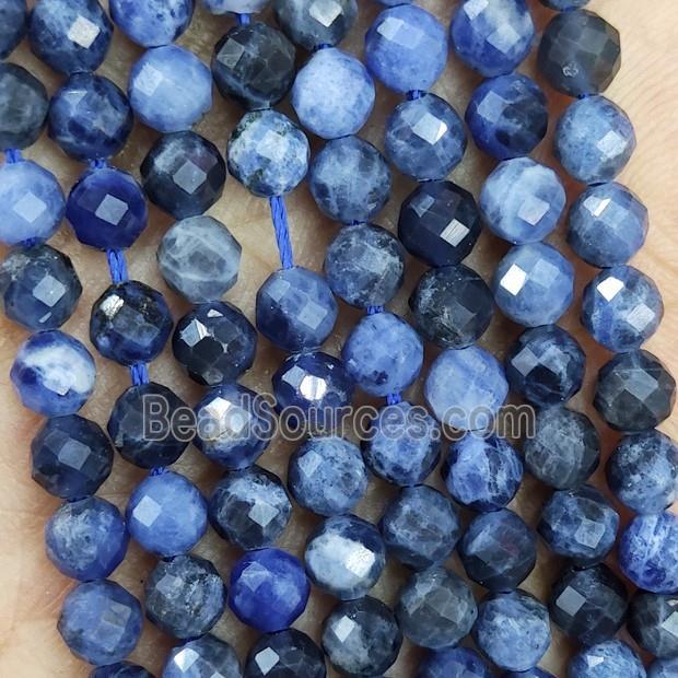 Natural Blue Sodalite Beads Faceted Round