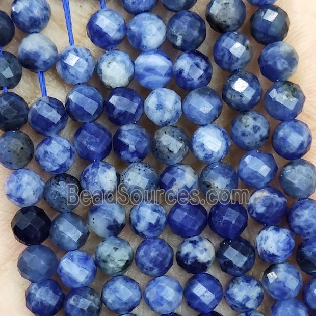 Natural Blue Sodalite Beads B-Grade Faceted Round