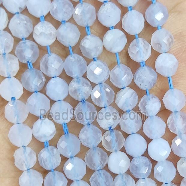 Natural Blue Lace Agate Beads Faceted Round