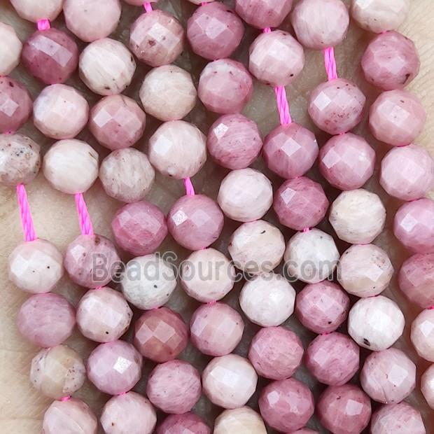 Pink Wood Lace Jasper Beads Faceted Round