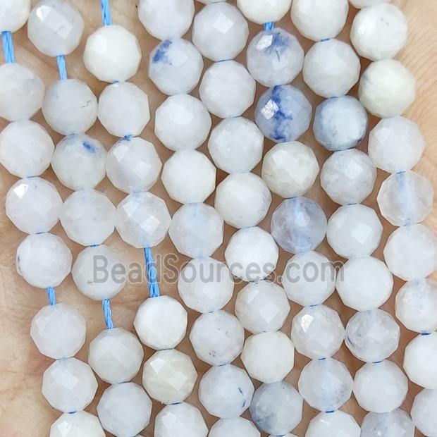 Natural Blue Rutilated Quartz Beads Faceted Round