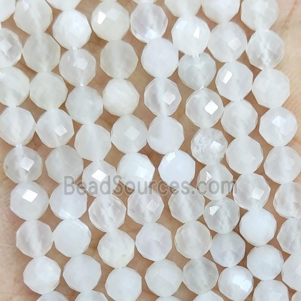 Natural White Moonstone Beads Faceted Round