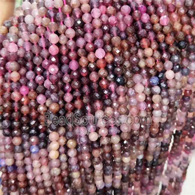 Natural Spinel Beads Multicolor Faceted Round