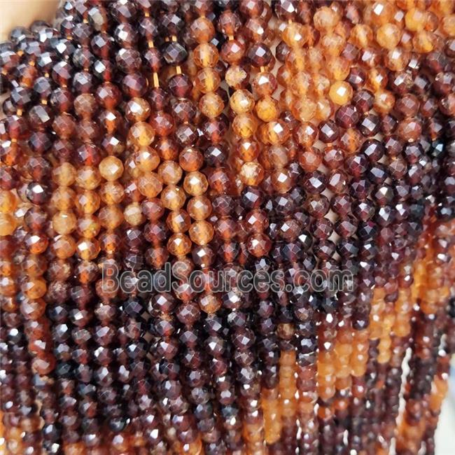 Natural Garnet Beads Multicolor Faceted Round