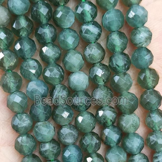 Natural Green Apatite Beads Faceted Round