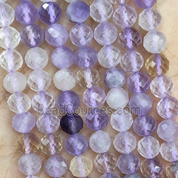 Ametrine Beads Purple Faceted Round