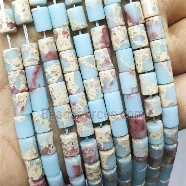 Blue SnakeSkin Jasper Tube Beads