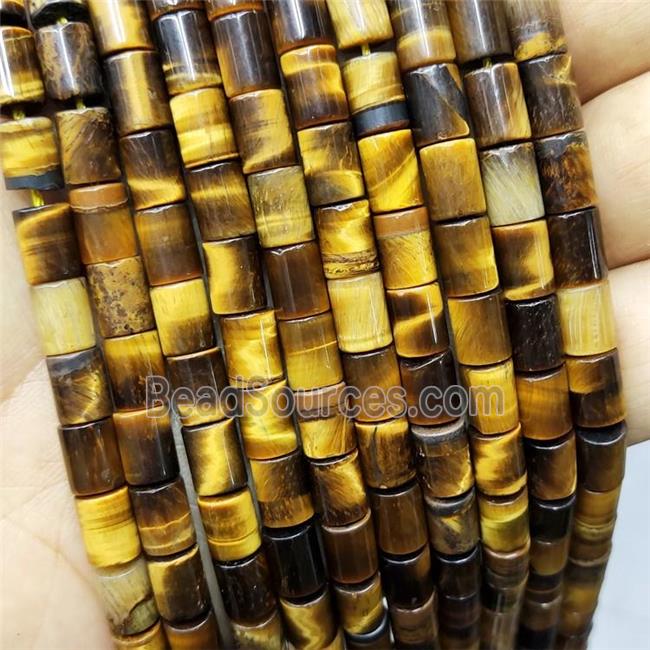 Natural Tiger Eye Stone Tube Beads Column