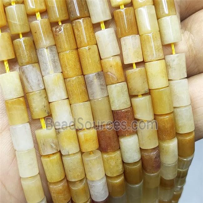 Natural Yellow Aventurine Tube Beads