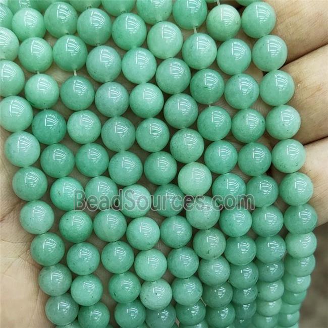 Natural Green Aventurine Beads Smooth Round